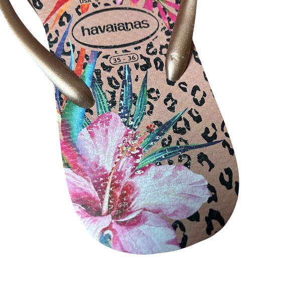 Havaianas | Tropical Floral Animal Print Flip Flops - Picture 3 of 7